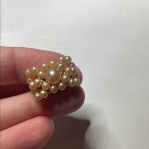 VINTAGE Costume jewelry Rose Pearl Earrings Japan